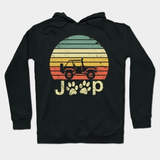 Vintage Jeep Dog Paws Jeep Offroad Men/Women/Kid Jeep Lover Hoodie